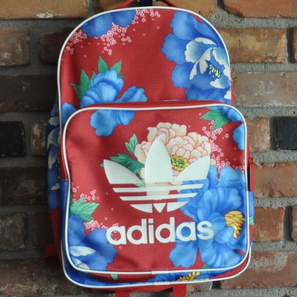 adidas Handbags - ADIDAS OG Originals x FARM Trefoil LOGO Peony Chita Floral Backpack Red